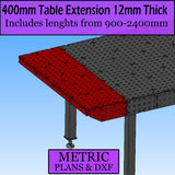 400mm Extension Table, 12mm plate, PDF & DXF files