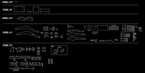 Backhoe Layout Backhoe Plans with DXF files, Metric AND Imperial, all in one – 57Design
