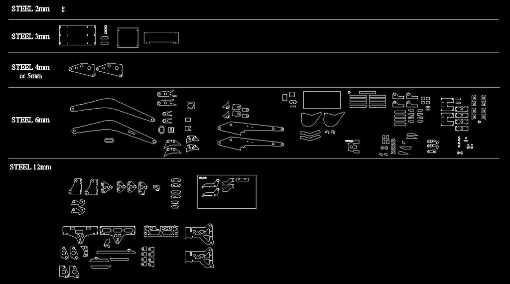 Backhoe Layout Backhoe Plans with DXF files, Metric AND Imperial, all in one – 57Design