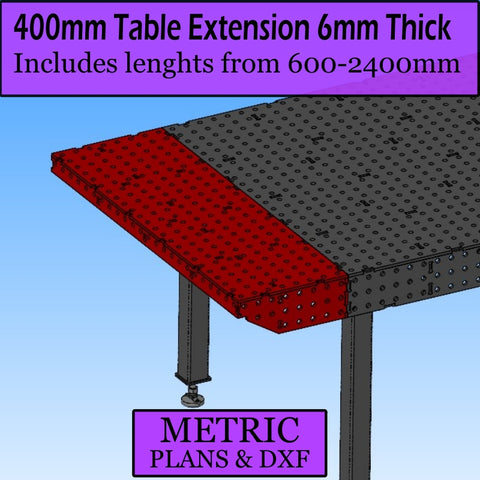 400mm Extension Table, 6mm plate, PDF & DXF files