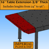 16'' Extension Table, 3/8'' plate, PDF & DXF files