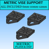 METRIC VISE SUPPORTS: 6mm-10mm-12mm (250mmX250mm)