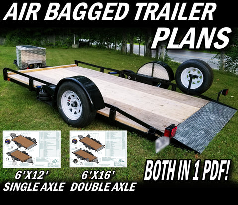 Air Bagged Trailer Plans with DXF files, Single AND Double axles all in one