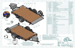 Air Bagged Trailer Plans with DXF files, Single AND Double axles all in one