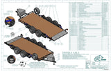 Air Bagged Trailer Plans with DXF files, Single AND Double axles all in one